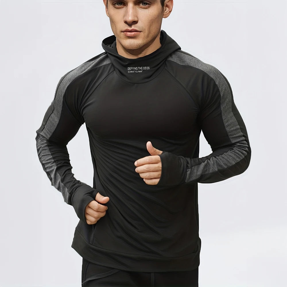 Men's Casual Sports Hoodie Autumn Fashion Warm Padded Fitness Clothing Outdoor Running Men's Sportswear