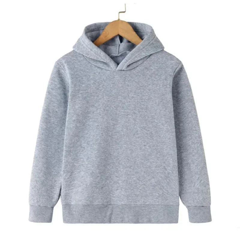 Child Sweatshirt Black Kids Clothes Autumn and Winter Children's Pullover Sweater with Fleece Hoodie Casual Children's Hoodie