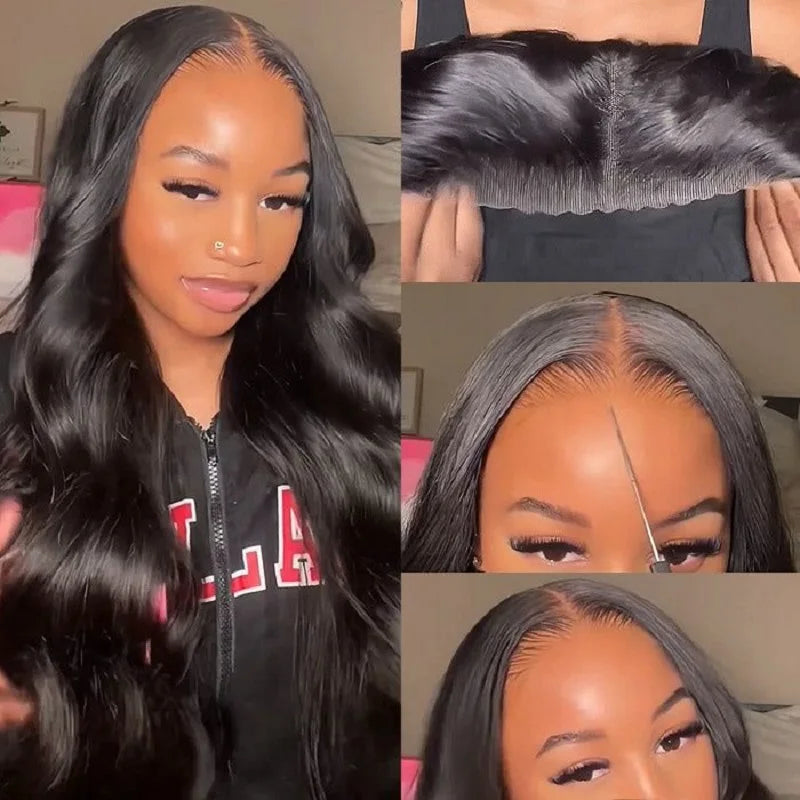 No Glue Ready To Wear Wigs Human Hair Body Wave 6X4 Pre Cut Lace Closure Wigs For Women Glueless Human Hair Wig