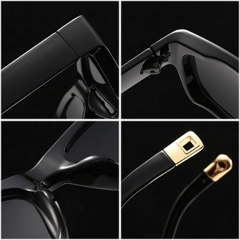 SO&EI Ins Popular Fashion Square Men Sunglasses Women Gradient Shades UV400