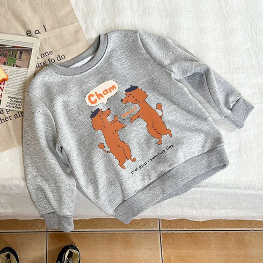 2024 winter warm sweaters for girls fleece thicken kids sweatshirts cartoon tops toddler boys clothing