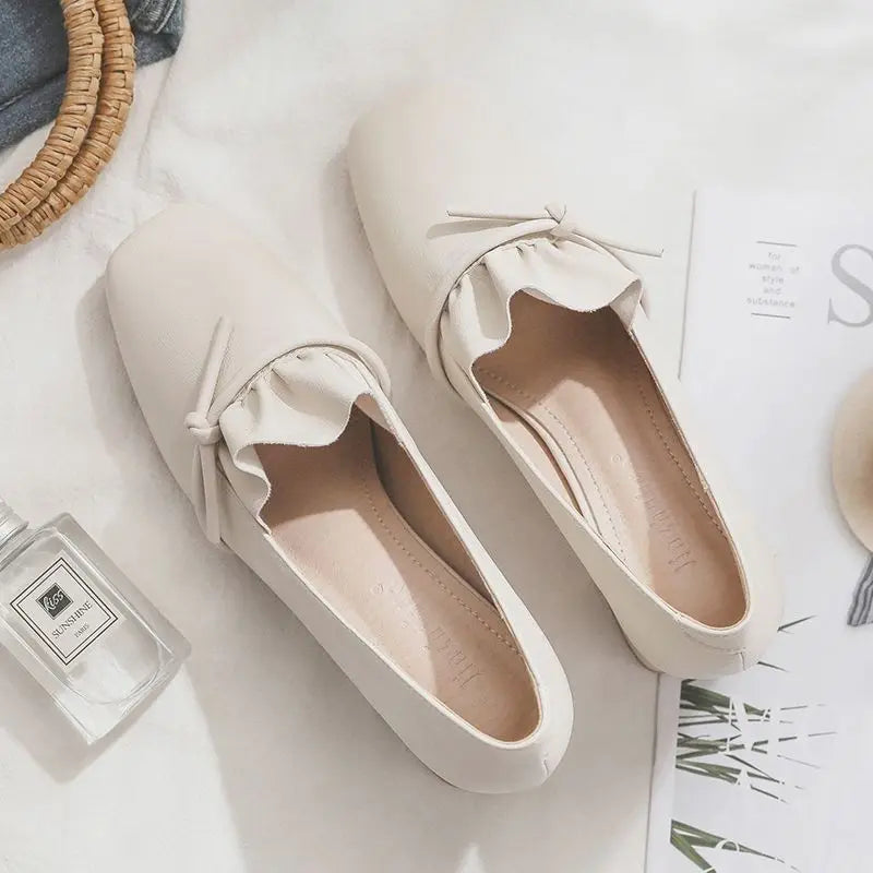 Women's Summer Footwear with Bow Shoes for Woman 2024 on Heeled High Heels Square Toe Pumps Casual 39 Comfortable and Elegant A