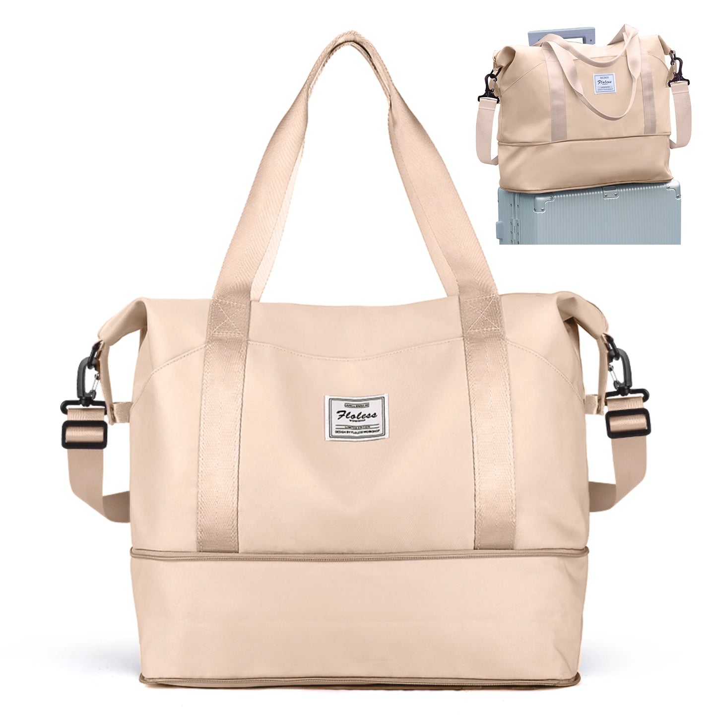 Expandable Travel Duffle Bag for Women Carry On, Weekender Overnight Shoulder Bag,Gym Tote Bag Wet Pocket Delivery Hospital Bag