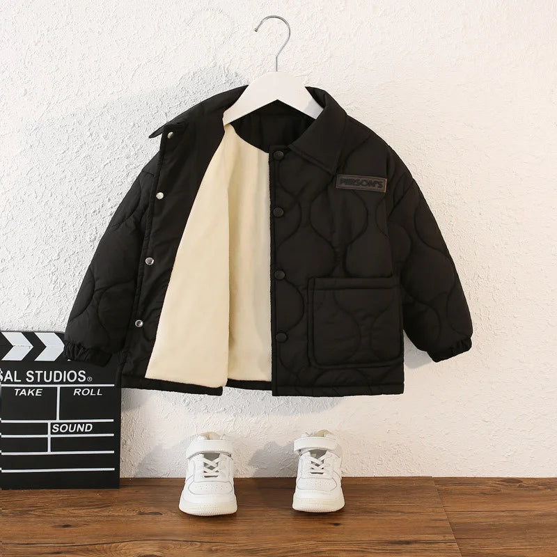 Boys Fleece Jackets Children Girls Winter Down Coat Toddler Padded Warm Windproof Outwaer Kids Autumn Plus Velvet Clothes 3-10Y