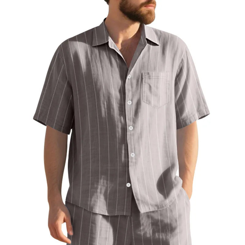 Shirt, men's short-sleeved inner with non-ironing loose casual jacket, ruffian handsome white boys shirt