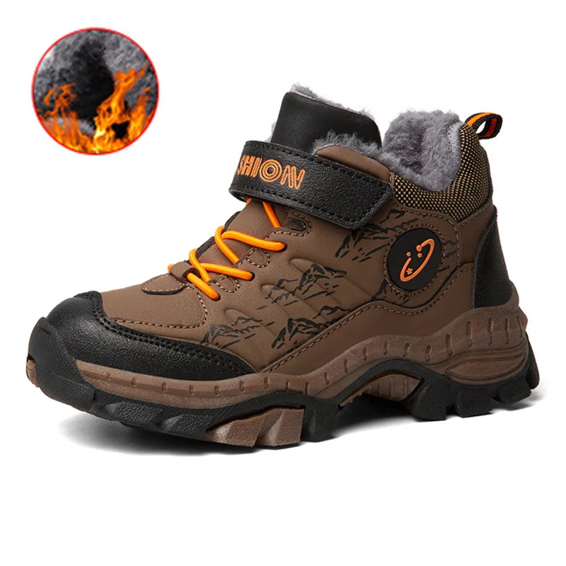 Winter Children's Casual Snow Ankle Boots Non-slip Outdoor Mountain Climbing Shoes Fashion Kids Waterproof Warm Sneakers
