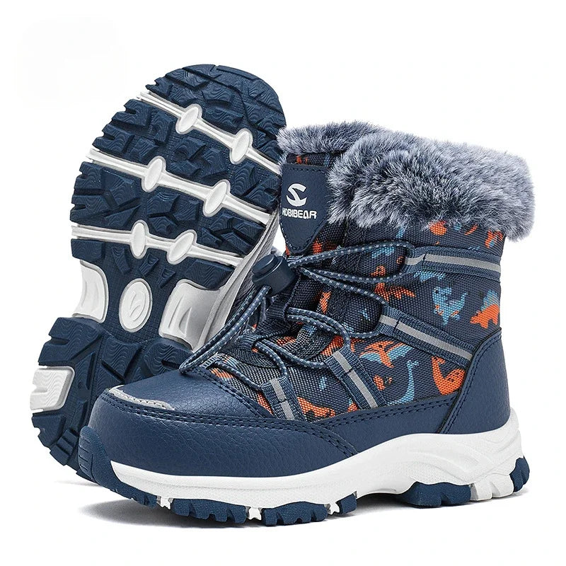 Children Casual Shoes Kids Outdoor Footwear Padded Boot Waterproof Girls & Boys Non-slip Paw Warm Fur Snow Boots Winter Sneakers