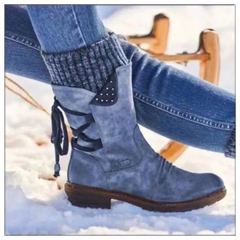 Women Winter Mid-Calf Boots Winter Shoes Ladies Fashion Snow Boots Shoes Thigh High Suede Warm Botas 2023