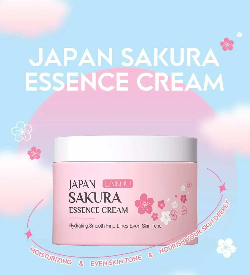 LAIKOU Japan Sakura Face Cream Smoothing Moisturizer Whitening Nourishing Oil Control Moisturizing Skin Care Repair Skin