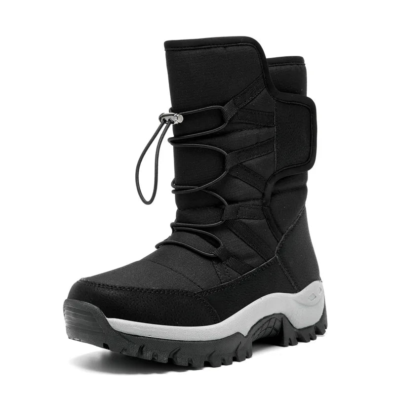 2025 Women Winter Snow Boots Warm Boots Lengthening With Wide Toe and Adding Velvet Inside Keep Warm Soft Soled Shoes Non-slip