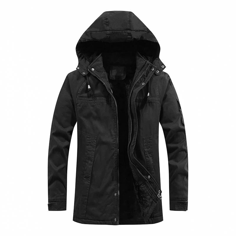 2023 Winter Men Jackets Fleece Warm Winbreaker Cotton padded Jackets Male Thicken Military Thermal Hooded jackets Clothing