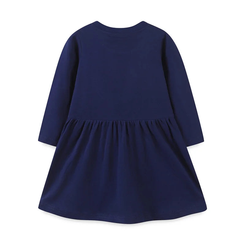 Jumping Meters 2-7T Princess Girls Dresses Autumn Spring Animals Embroidery Cute Hot Selling Kids Dresses