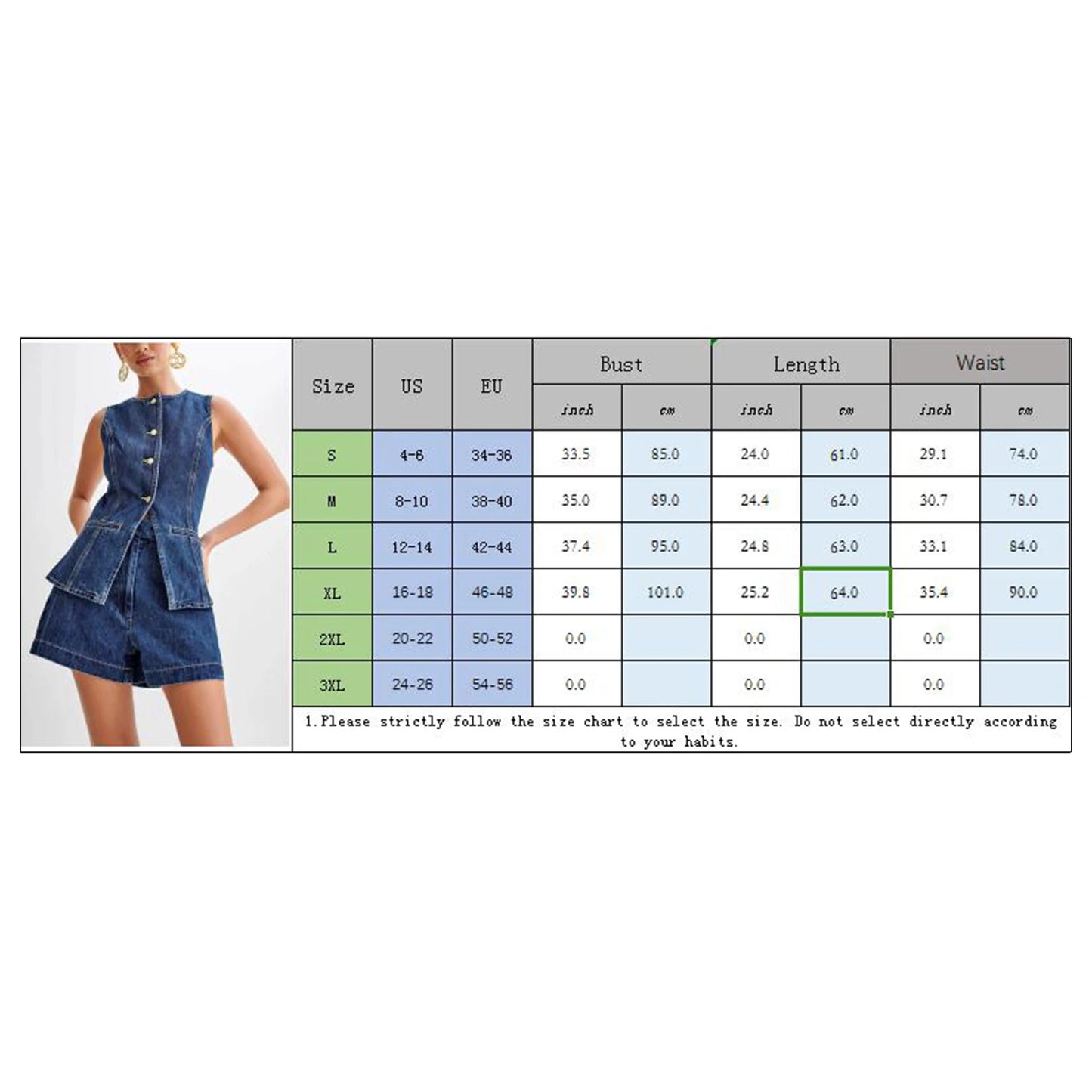 Women's Vintage Denim Casual Long Vest Tops Button-up Back Slit Sleeveless Pocket Slim Fits Waistcoat y2k Clothes Streetwear