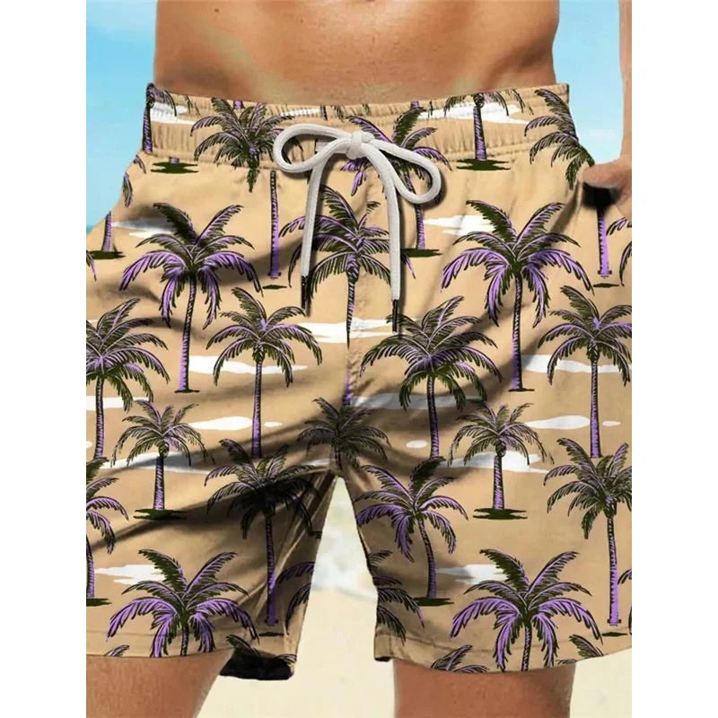 2025New Summer Boardshorts Men'S Board 3D Printed Beach Men Swimwear Shorts Swimsuit Swim Sports Gym Hawaii Joggers Pants Loose