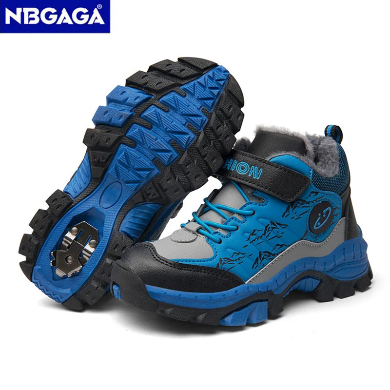 Winter Children's Casual Snow Ankle Boots Non-slip Outdoor Mountain Climbing Shoes Fashion Kids Waterproof Warm Sneakers