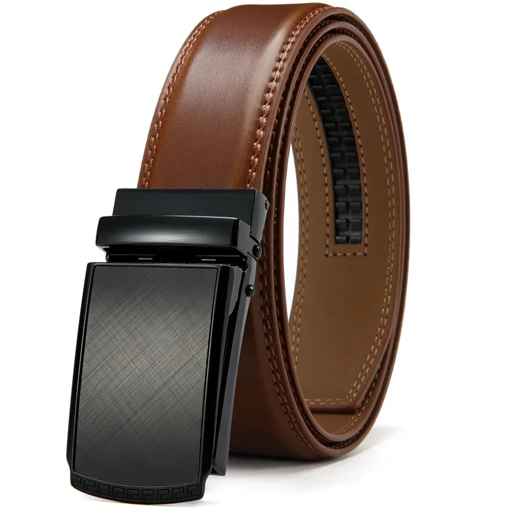 Mens Leather Belt Multiple Automatic Available Belts Leisure Fashion Ratchet Belts for Men Pants Waistband