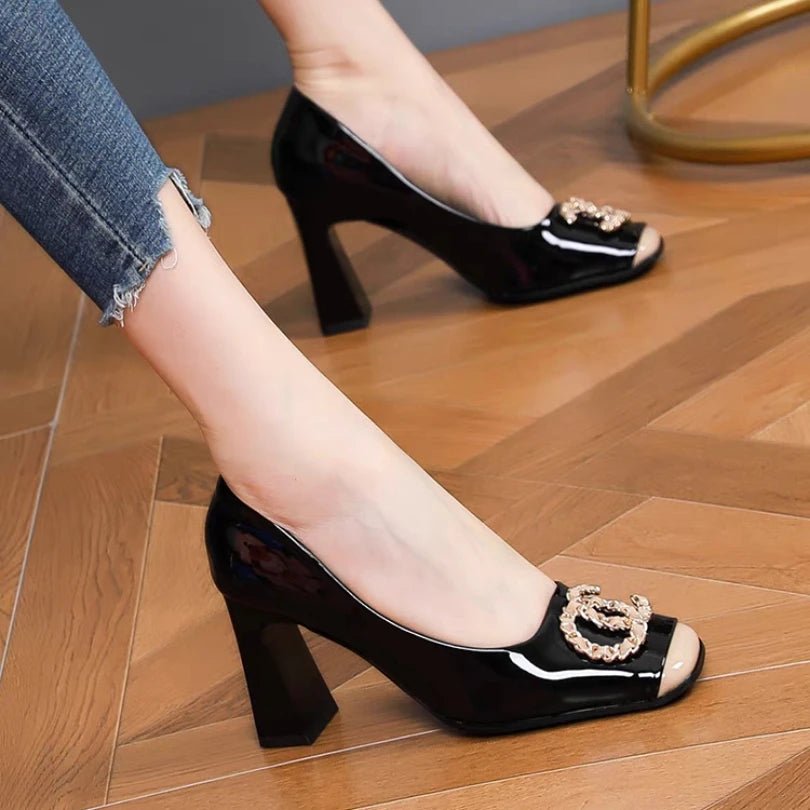 Women's Sandals 2025 New Simple Buckle Designer Casual Comfortable High Heels Outdoor Daily Versatile Ladies Shoes