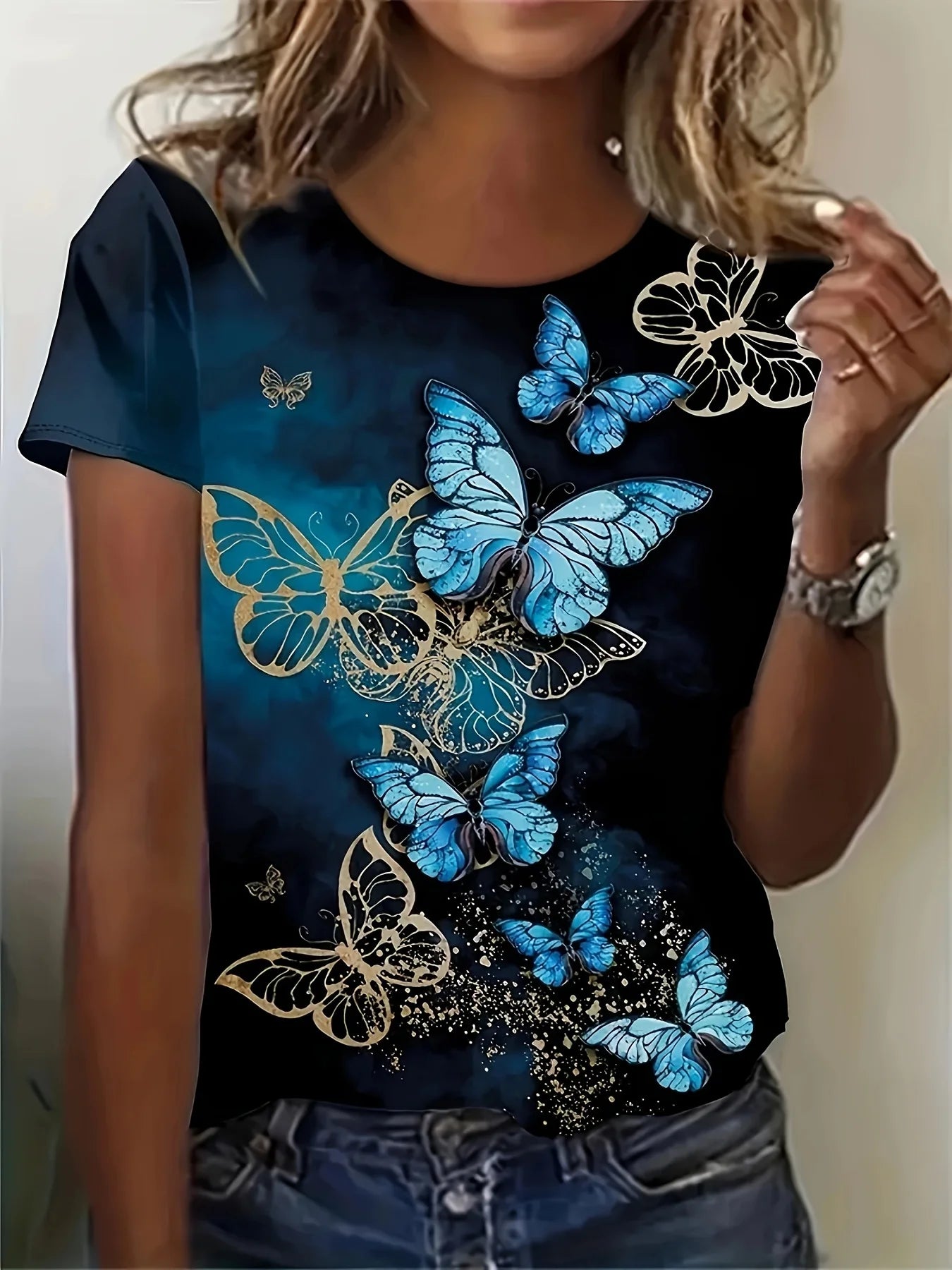 Plus Size Elegant Casual Woman T-Shirt Fashion Loose T-Shirt Woman Temperament Long sleeve T-Shirt Holiday Weekend