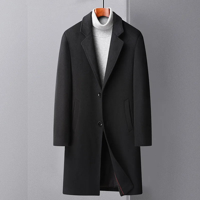 2024 new arrival long style winter jacket fashion High Quality Woolen Coat Men's Wool trench coat Men Dress Jacket Size M-4XL