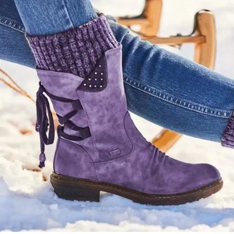 Women Winter Mid-Calf Boots Winter Shoes Ladies Fashion Snow Boots Shoes Thigh High Suede Warm Botas 2023