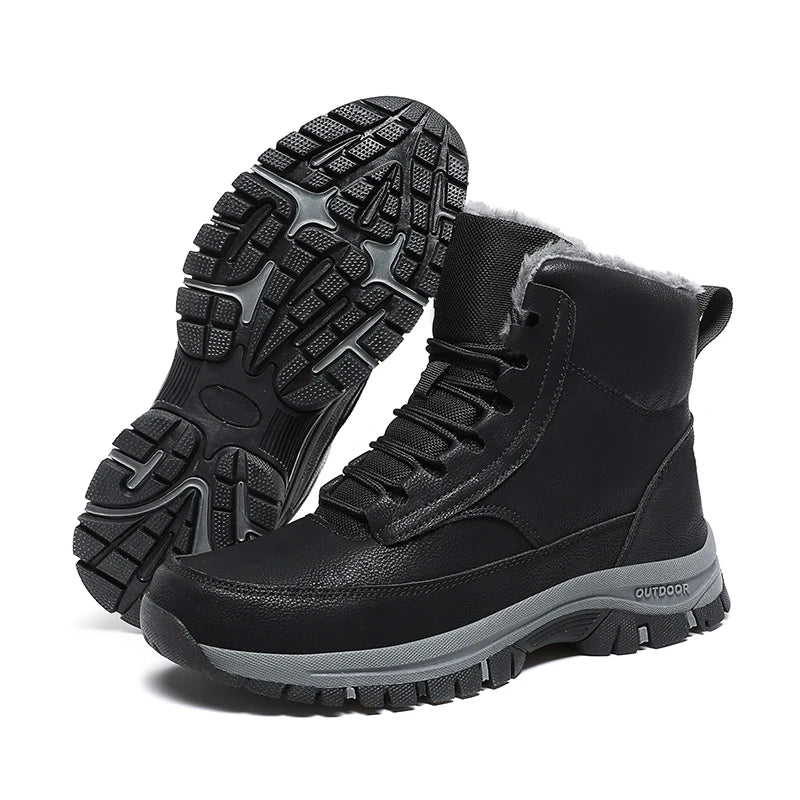 Winter Men Snow Boots For Men keep Winter Warm Fur Plus Retro hiking Boots Leisure Comfort Vintage Style mountain Boots Men shoe