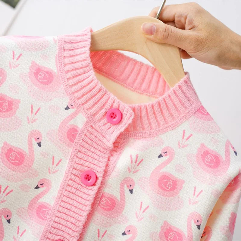 Girls' sweater jacket, autumn and winter new style, thickened and fashionable, girls' knitted sweater, children's top