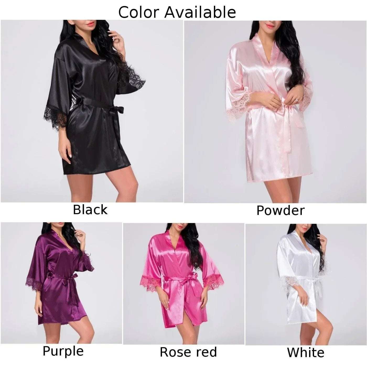 Fabric Women Sleepwear Pajamas High Quality Practical Women Sleepwear Belt Bride Dressing Kimono Lace Ladies Fashion