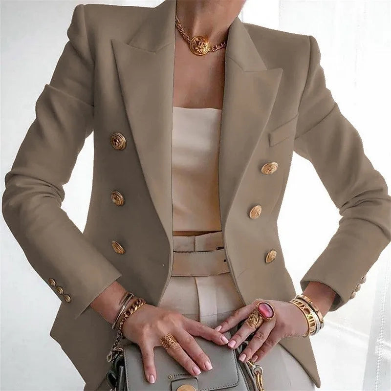 Casual Long Sleeve Blazers Femme Women Coat 2025 Fashion Jacket Outerwears Office Blazer Woman Clothes Spring Autumn