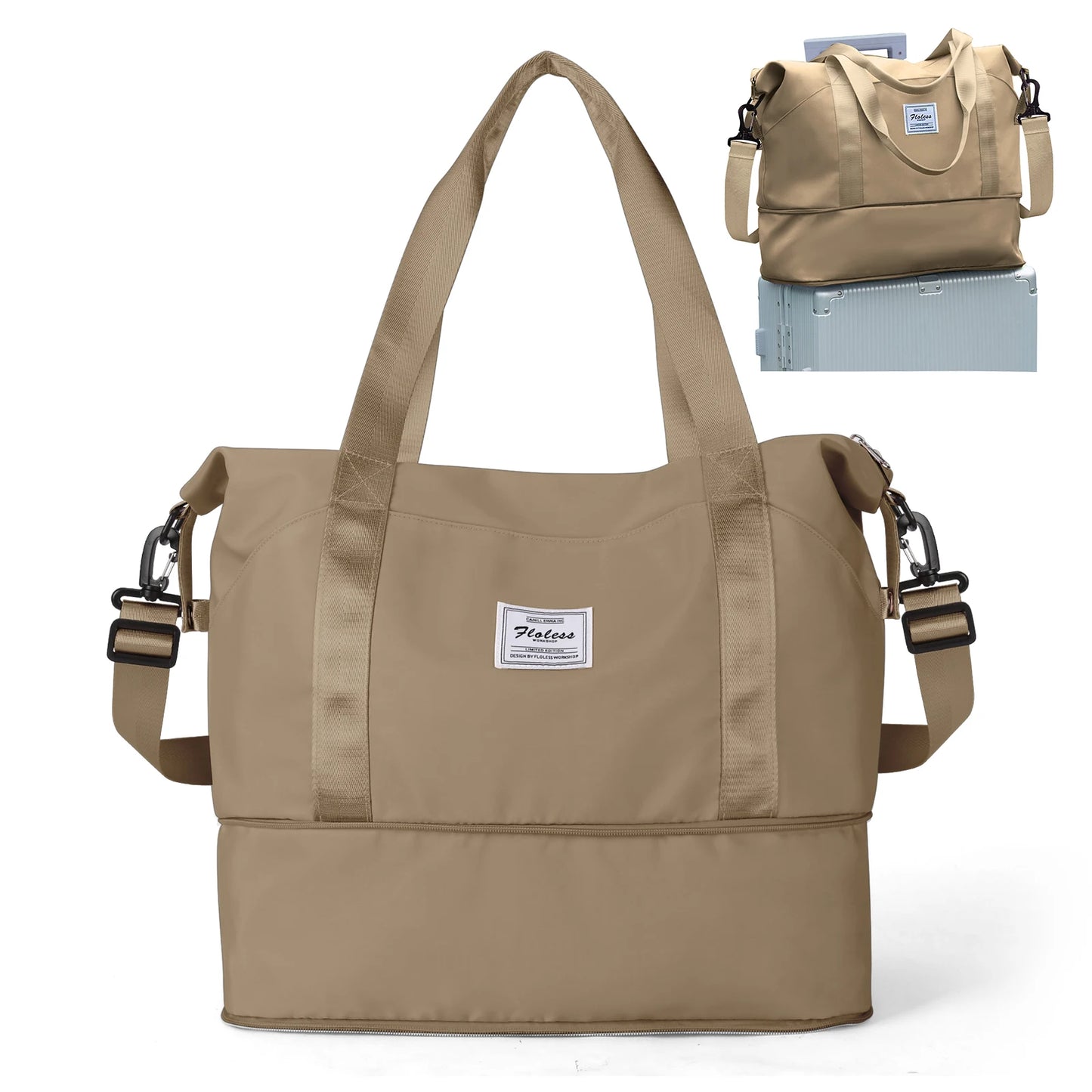 Expandable Travel Duffle Bag for Women Carry On, Weekender Overnight Shoulder Bag,Gym Tote Bag Wet Pocket Delivery Hospital Bag