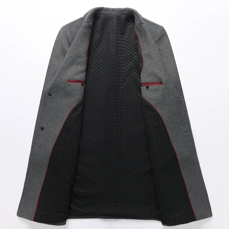 2024 new arrival long style winter jacket fashion High Quality Woolen Coat Men's Wool trench coat Men Dress Jacket Size M-4XL