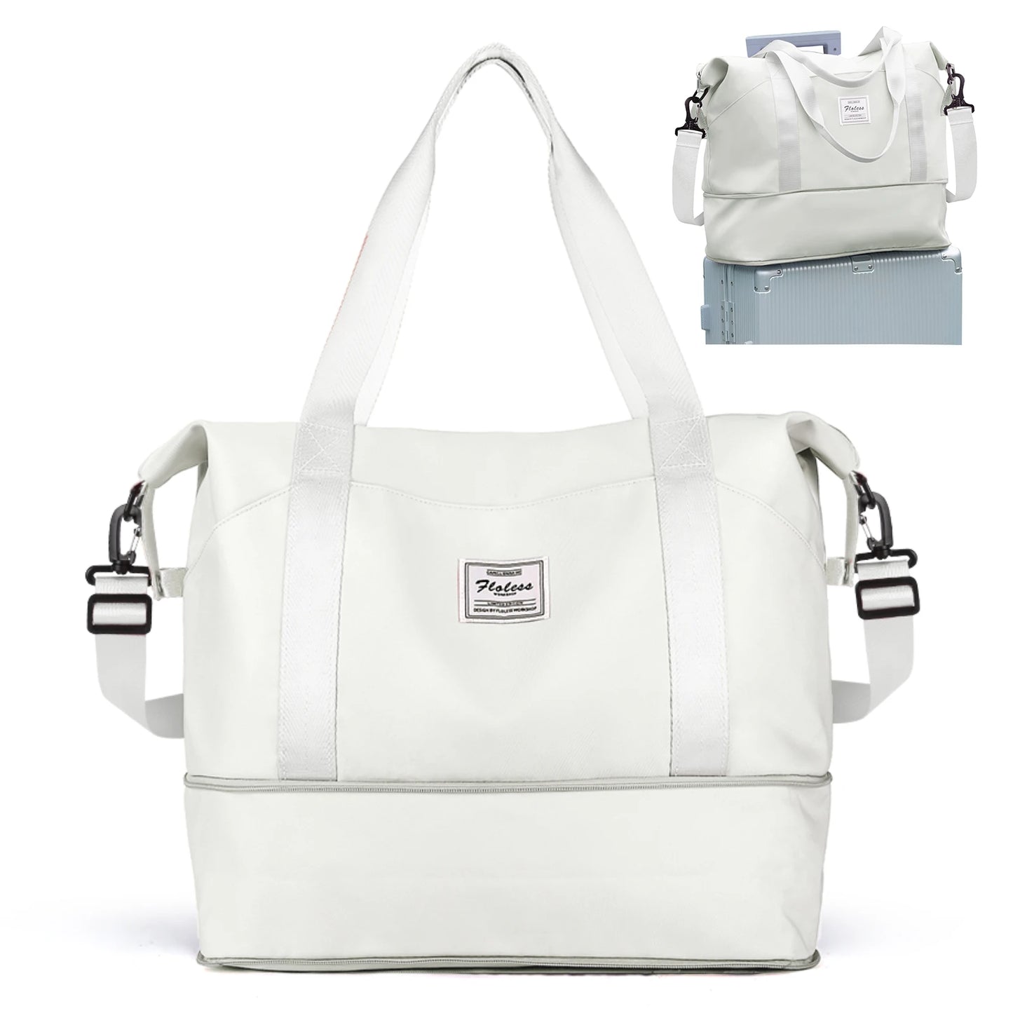Expandable Travel Duffle Bag for Women Carry On, Weekender Overnight Shoulder Bag,Gym Tote Bag Wet Pocket Delivery Hospital Bag