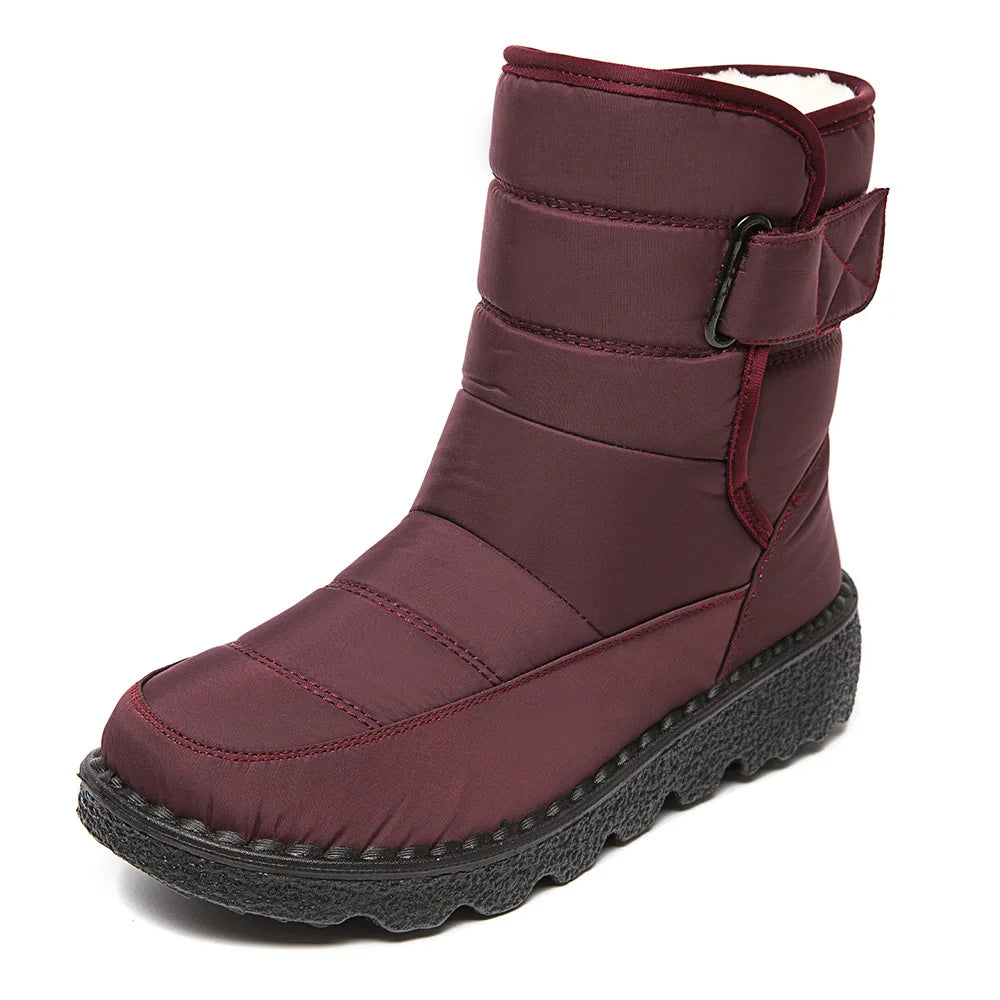 2025 Women's Snow Boots Women Winter Shoes Keep Warm Plush Fashion Ladies Outdoor Non-slip Waterproof Mid Calf Boots Femme