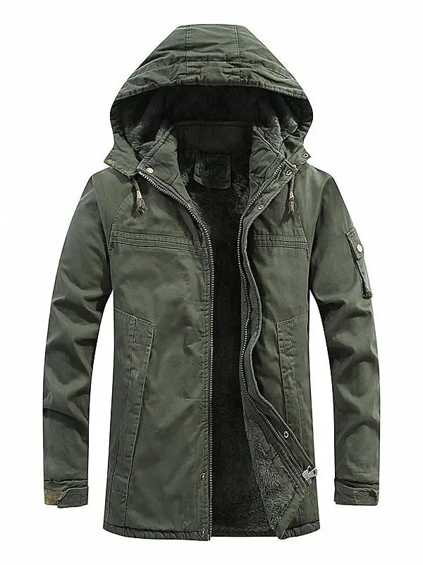 2023 Winter Men Jackets Fleece Warm Winbreaker Cotton padded Jackets Male Thicken Military Thermal Hooded jackets Clothing