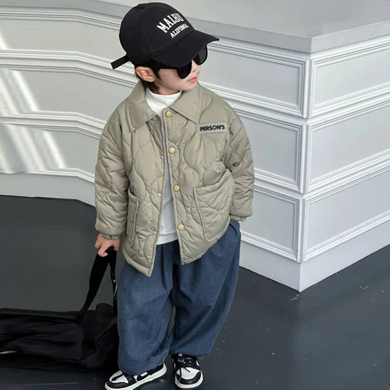 Boys Fleece Jackets Children Girls Winter Down Coat Toddler Padded Warm Windproof Outwaer Kids Autumn Plus Velvet Clothes 3-10Y