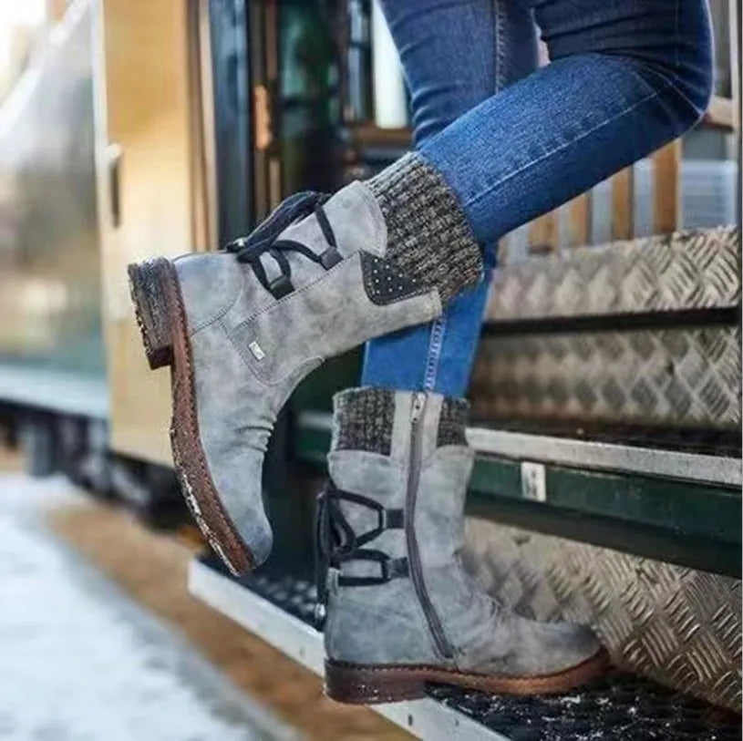 Women Winter Mid-Calf Boots Winter Shoes Ladies Fashion Snow Boots Shoes Thigh High Suede Warm Botas 2023