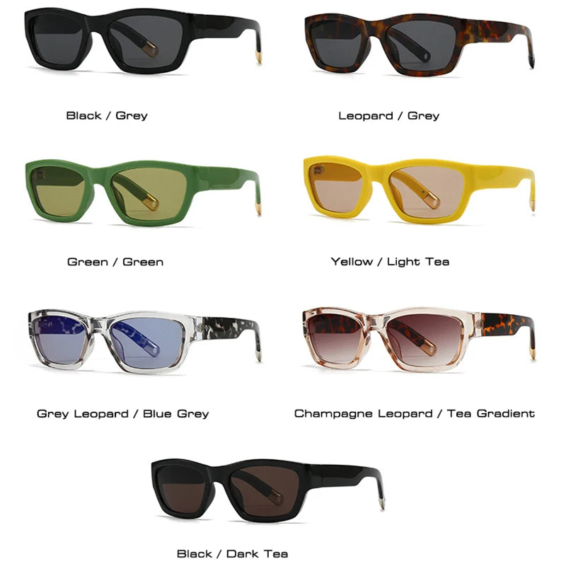 SO&EI Ins Popular Fashion Square Men Sunglasses Women Gradient Shades UV400