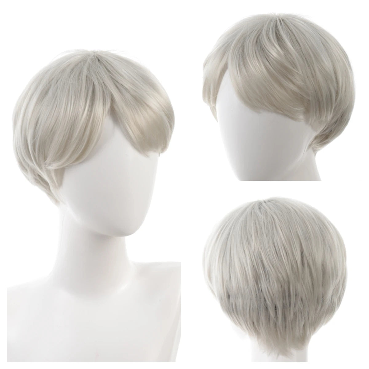 Synthetic wigs for men broken cap 10cm short straight hair slightly curly blonde color wig ponytail cosplay Christmas gifts