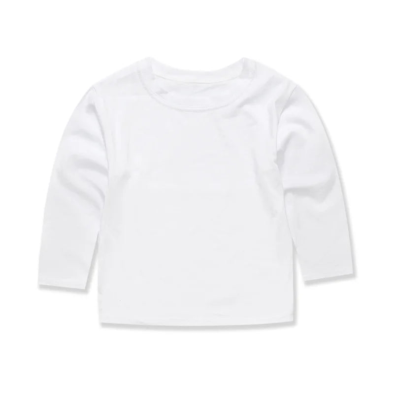 Boys T Shirts for Kids 2 to 3 4 5 6 7 8 9 10 11 12 13 14 Years 100% Cotton Spring Clothes Teenage Girls Tshirt Long Sleeve Tees