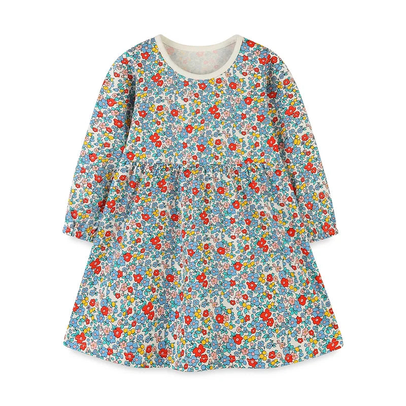 Jumping Meters 2-7T Princess Girls Dresses Autumn Spring Animals Embroidery Cute Hot Selling Kids Dresses