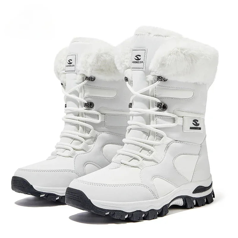 Winter Children's High Top Casual Snow Boots Boys And Girls Soft Bottom Non Slip Plush Thick Insulated Waterproof Cotton Shoes