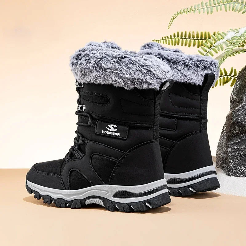 Winter Children's High Top Casual Snow Boots Boys And Girls Soft Bottom Non Slip Plush Thick Insulated Waterproof Cotton Shoes