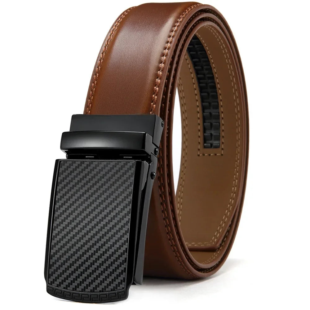 Mens Leather Belt Multiple Automatic Available Belts Leisure Fashion Ratchet Belts for Men Pants Waistband