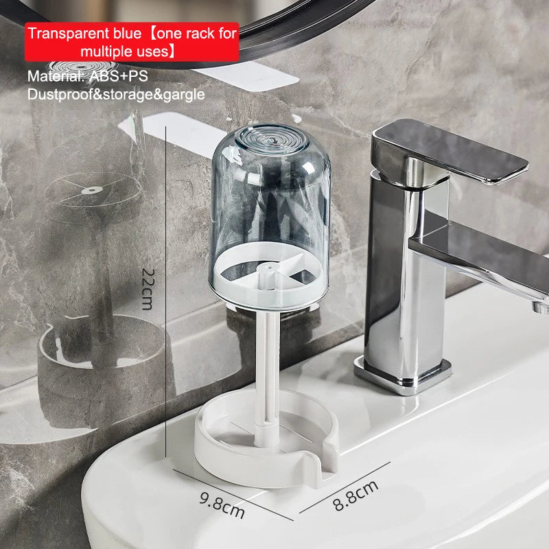 Household Bathroom 3-in-1 Toothbrush Holder Toothpaste Mouthwash Cup Organizer Dry And Dustproof Cleaning Tool Storage Rack