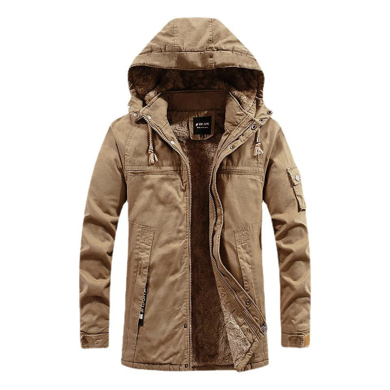 2023 Winter Men Jackets Fleece Warm Winbreaker Cotton padded Jackets Male Thicken Military Thermal Hooded jackets Clothing