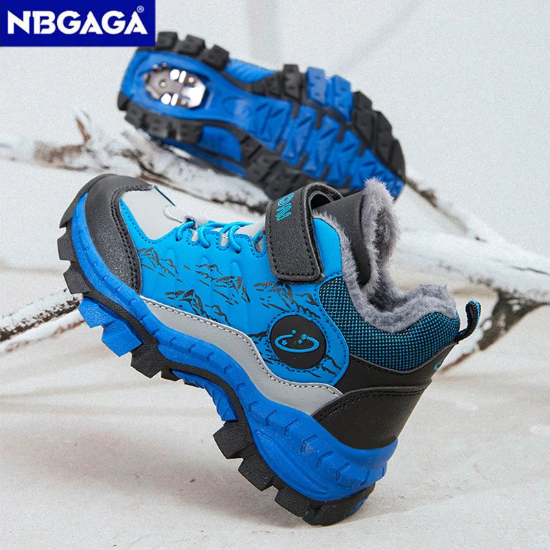 Winter Children's Casual Snow Ankle Boots Non-slip Outdoor Mountain Climbing Shoes Fashion Kids Waterproof Warm Sneakers