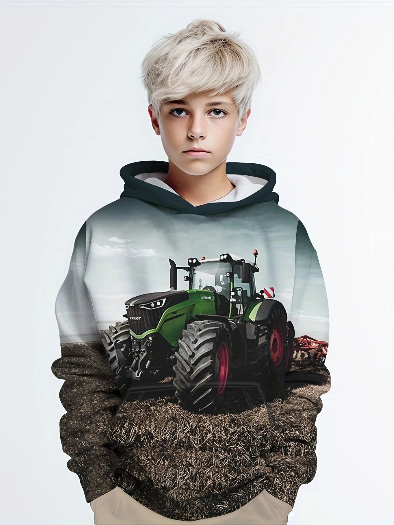 Stylish Lion 3D Printing Boys Casual Pullover Long Sleeve Hoodies Sweatshirt For Spring Fall Kids Hoodies Tops Outdoor Clothing