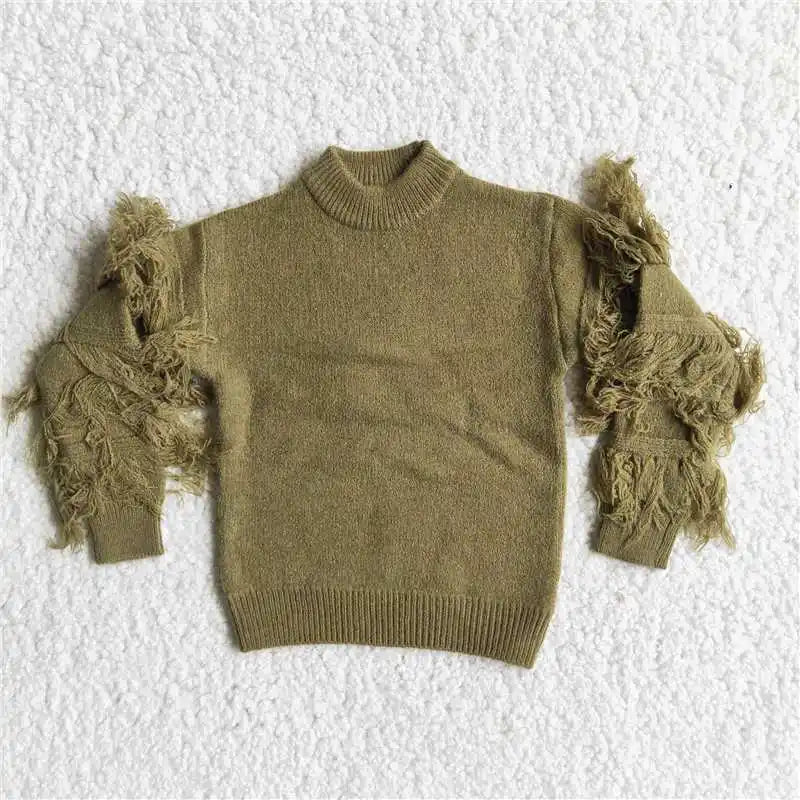 New Fashion Baby Girls Boys Children Boys' Tricolor Striped Sweater Wholesale Boutique Children Winter Coat