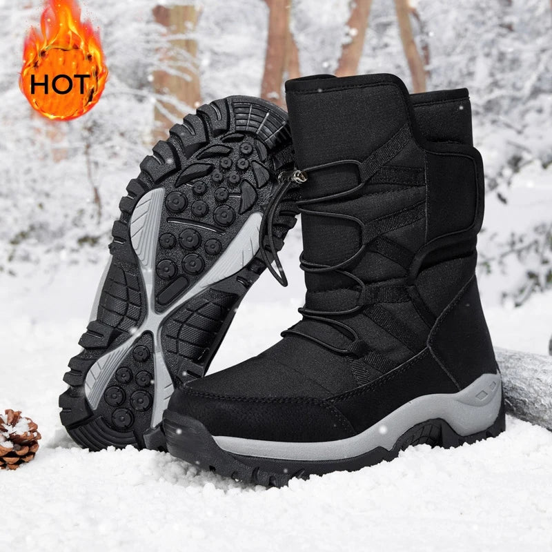 2025 Women Winter Snow Boots Warm Boots Lengthening With Wide Toe and Adding Velvet Inside Keep Warm Soft Soled Shoes Non-slip