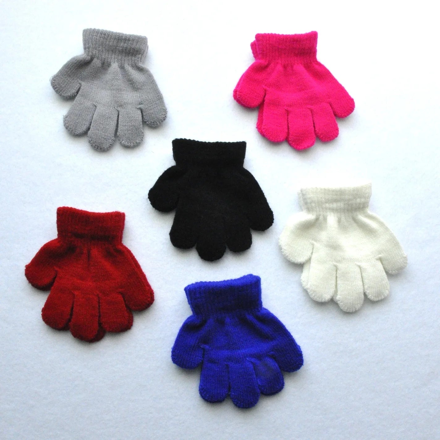 Children 1-3Y Winter Knitted Warm Gloves For Boys Girls Student New Solid Color Knitting Mittens Outdoor Cycling Skiing Gloves