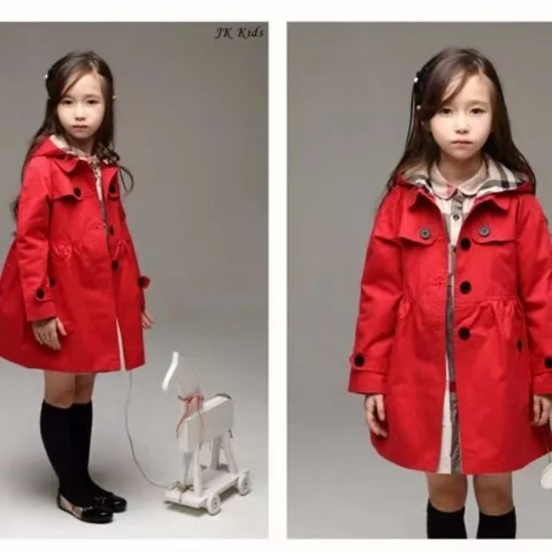 Children's Autumn and Winter Trench Coat 2025 Girls' New Jacket Korean Version British Style Girls' Trench Coat 100-160CM
